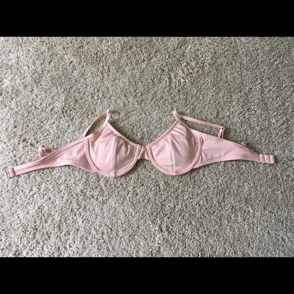 sparkly pink bikini top